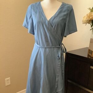 The LOFT Light Denim wrap dress size 12